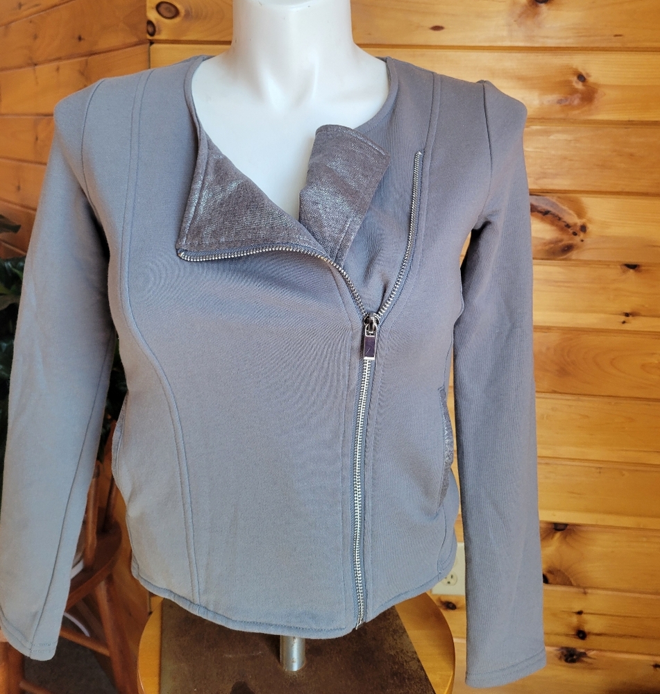Marie Sixtine Adorable Moto Jacket With Subtle Sparkle Details Size Small